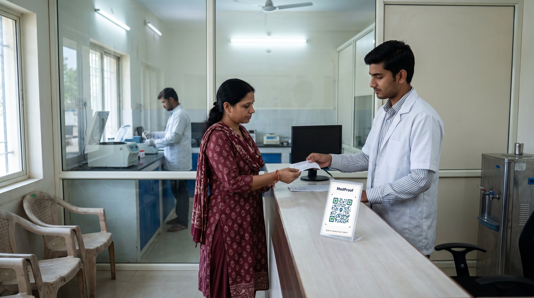 A diagnostic lab reception